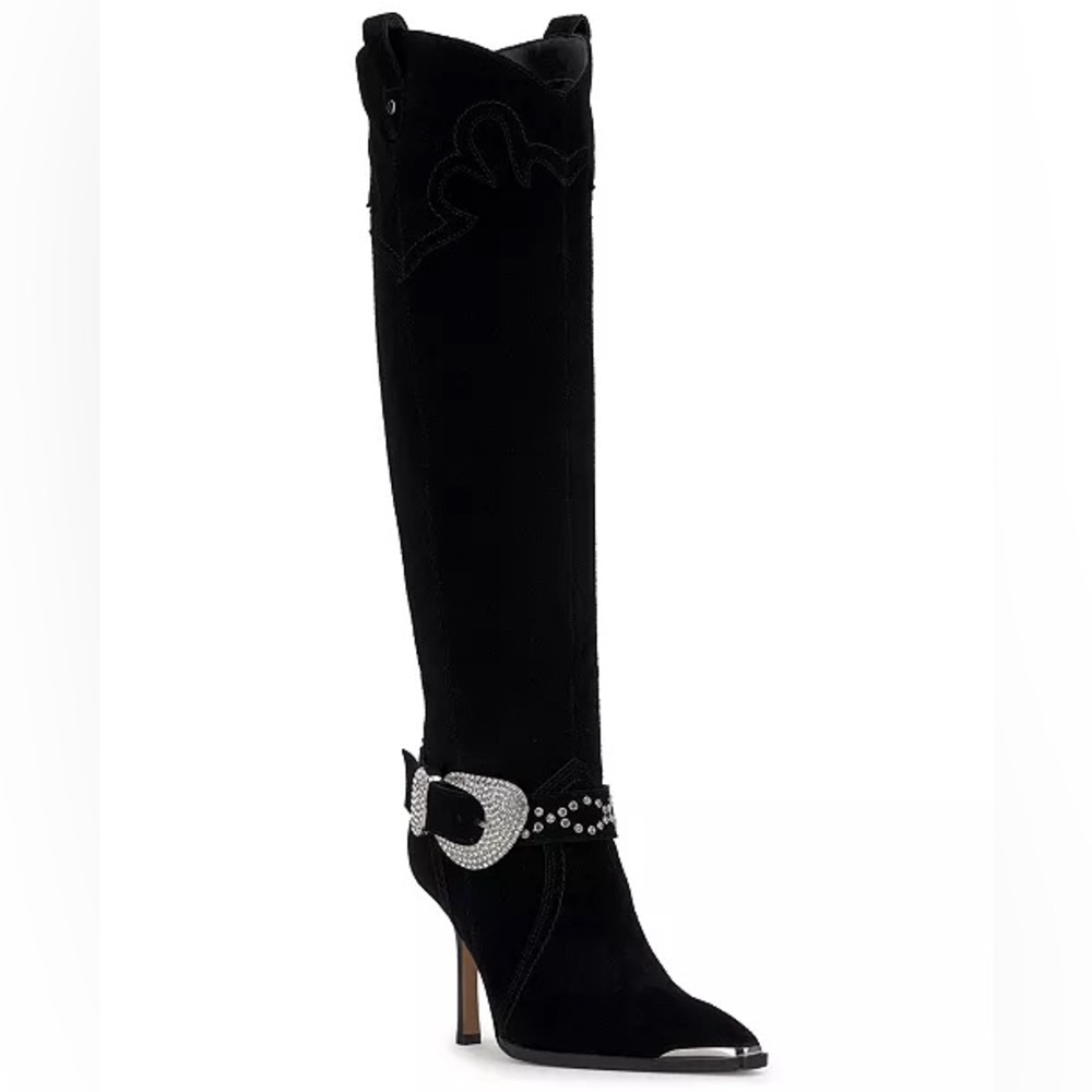 Jessica Simpson Women's Kenzin 2 Tall Western Buckle Dress Boots sz: 8.5 NWOB